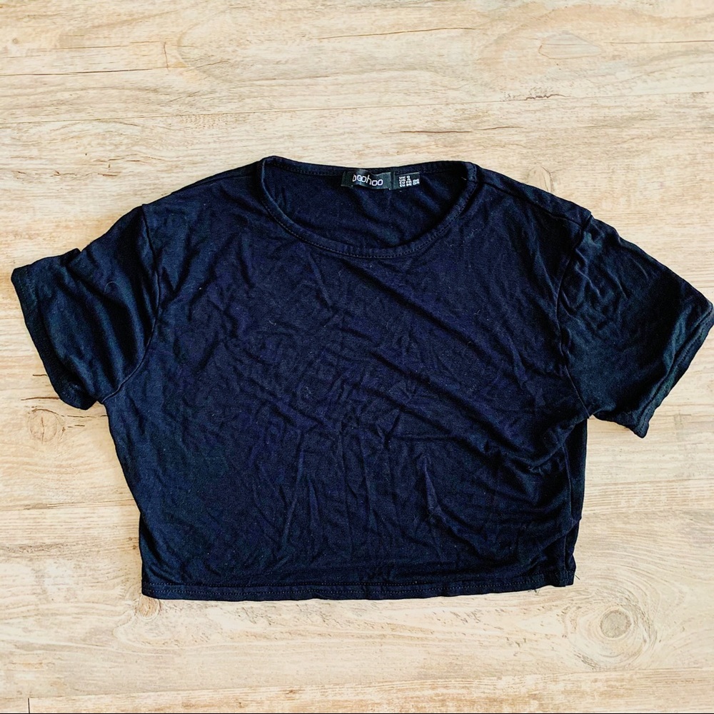 Boohoo Black Crop Top